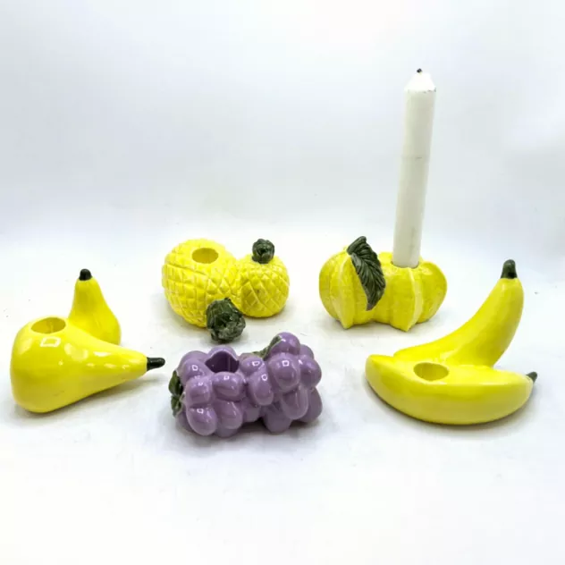 Keramično držalo za sveče v obliki cvetja in sadja