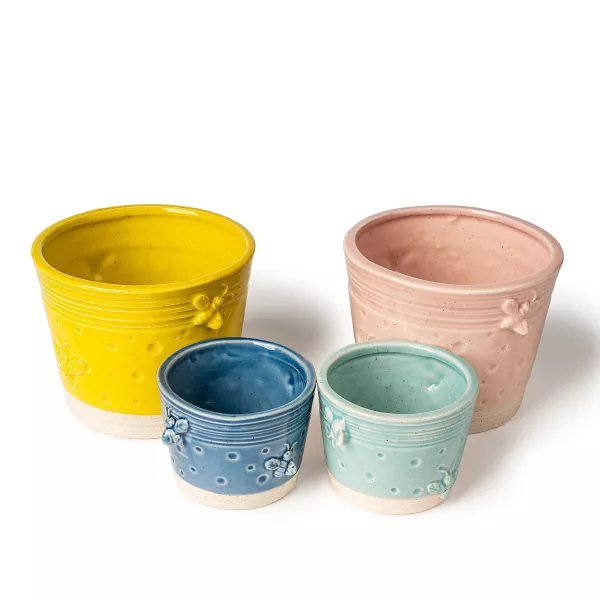 Keramični kozarec za sveče iz čebeljega voska