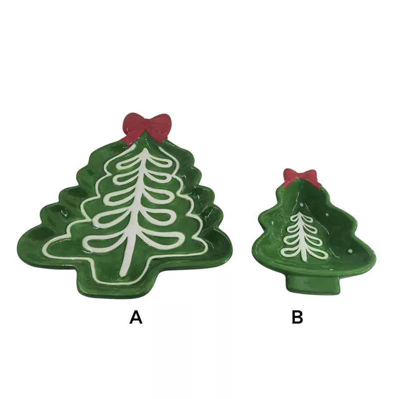 Ročno poslikano praznično darilo na krožniku za božično drevo