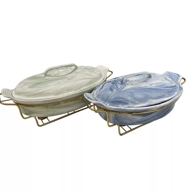 Eleganten marmoring keramični krožnik