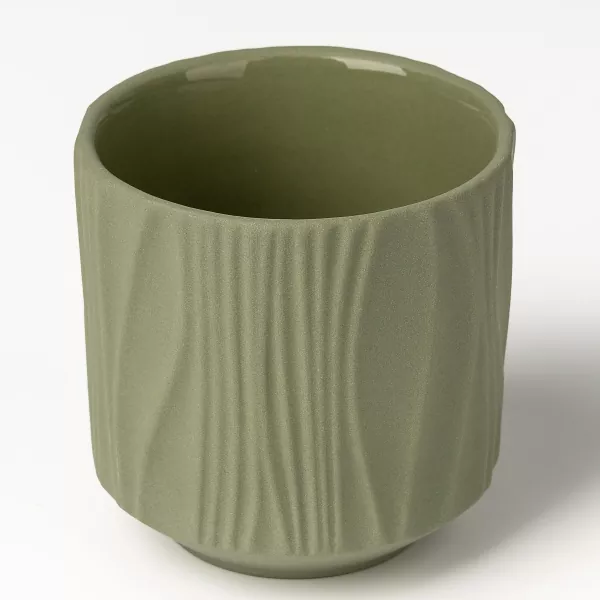 Štiribarvni mat keramični svečniki z navpičnim vzorcem