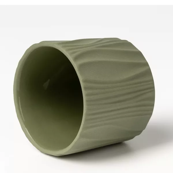 Štiribarvni mat keramični svečniki z navpičnim vzorcem