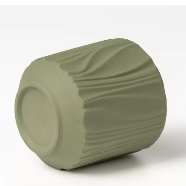 Štiribarvni mat keramični svečniki z navpičnim vzorcem