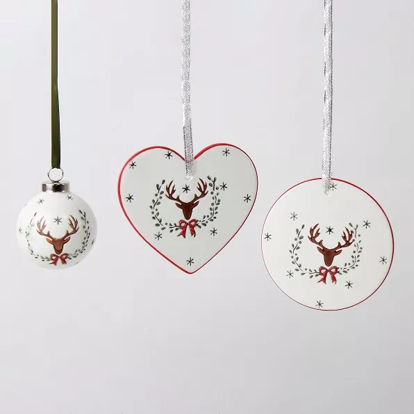 Unikaten ročno izdelan keramični okras za božično drevo